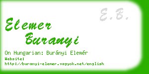elemer buranyi business card